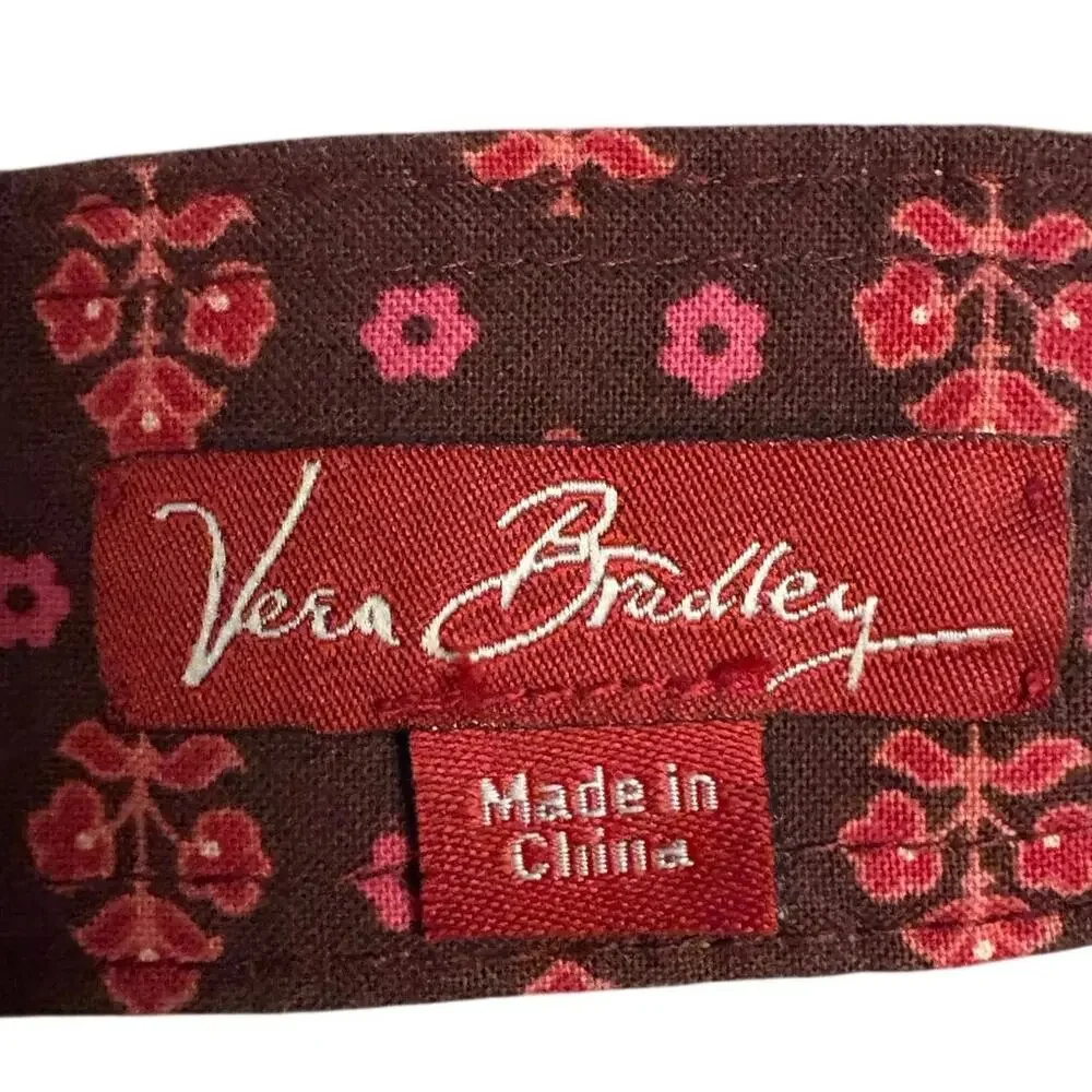 Vera Bradley Fabric D-Ring Belt Preppy Maroon Red Pink Adjustable